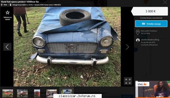 anunturi romanesti vazute pe net - Fiat 1100 D este 1000 eur are acte nu are - Anunturi vazute pe net