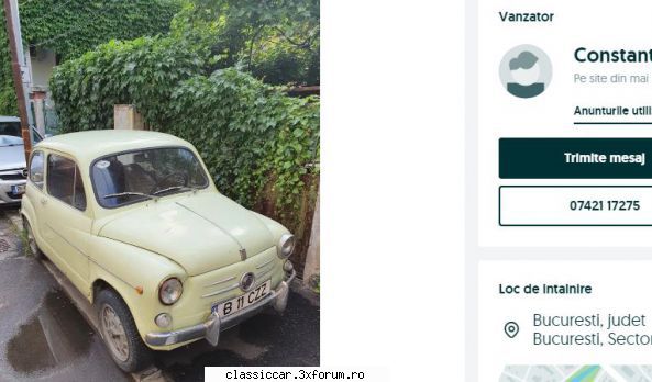 anunturi romanesti vazute pe net - Fiat 600D atestat la 1700 euro - Anunturi vazute pe net