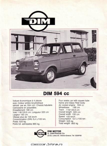 automobile construite in Grecia - aceasta este una dintre modelele dim ,dim este - File de istorie
