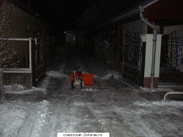 cur�tirea z�pezii din curte - si cu flash ...intrarea in curte - Coltul Tehnic