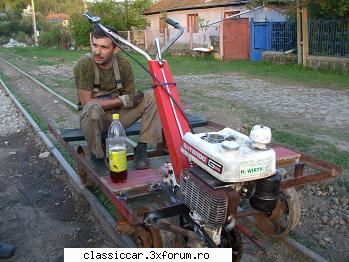 drezina improvizata - IN sticla ce se vede sigur nu este benzina - Am vazut prin Romania