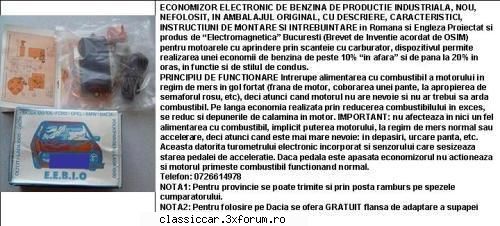 economizor - Asta era anuntul omului de pe ocazii . Am - Coltul Tehnic