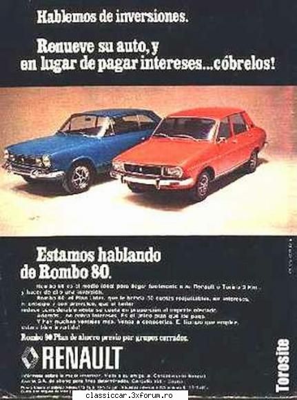 imagini deosebite cu masini clasice - R12 TS si Renault Torino - model 1980 - Classicopedia
