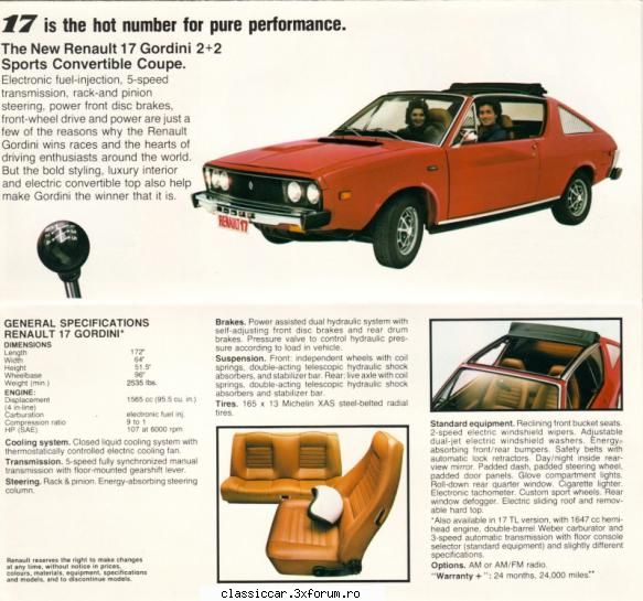 imagini deosebite cu masini clasice - R17Gordini nord-american - Classicopedia