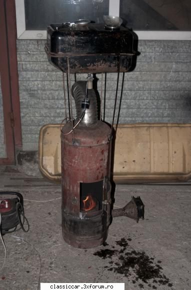 incalzirea garajului inceput soba ulei uzat design personal, tiraj fortat (la admisie) ventilator