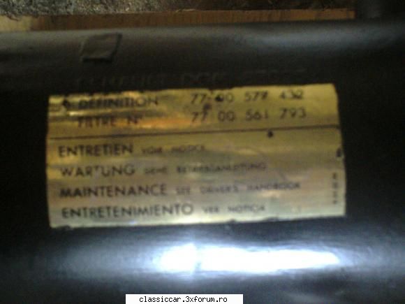 mascariciul galben - filtru de aer original renault - Prezentare masini