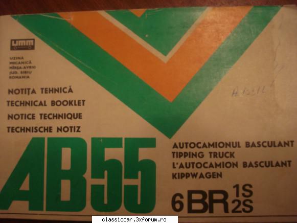 vand diverse carti - NOTITA TEHNICA AUTOCAMIONUL BSCULANT AB55 - Vanzari- cumparari carti si reviste auto