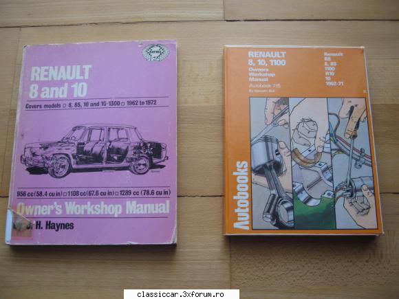 vand manuale de reparatii pentru Dacia 1100/Renault 8/10 - hufo - Vanzari- cumparari carti si reviste auto